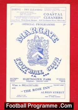 Margate v Folkestone Town 1959 - football programme