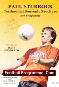 Paul Sturrock Testimonial Benefit Match Dundee United 89 Signed