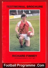 Richard Finney Testimonial Benefit Match Rotherham 1981 – Signed