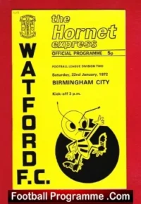 Watford v Birmingham City 1972