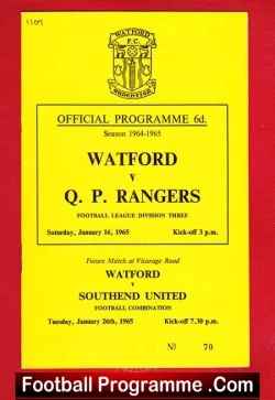 Watford v QPR 1965 - football programme