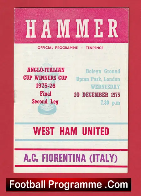 West Ham United v AC Fiorentina 1975 - Anglo Italian Cup Final - Image 2