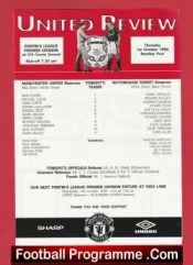 Manchester United v Nottingham Forest 1998 – Man Utd Treble Season Reserves