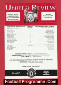 Manchester United v Nottingham Forest 1998 – Man Utd Treble Season Reserves