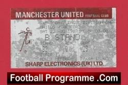 Manchester United v Watford 1987 - Football Ticket - football memorabilia