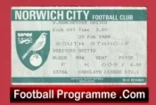 Norwich City v Manchester United 1989 – Football Ticket