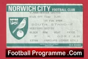 Norwich City v Manchester United 1989 – Football Ticket