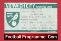 Norwich City v Manchester United 1989 – Football Ticket