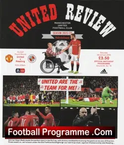 Manchester United v Reading 2023 - FA Cup Man Utd - football programme