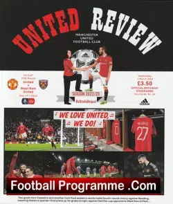 Manchester United v West Ham United 2023 - Man Utd FA Cup - football programme