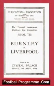 Burnley v Liverpool 1914 – FA Cup Final Programme – Reprint