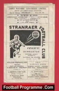 Stranraer v Dumbarton 1956 – Scottish Football Programmes