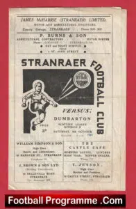 Stranraer v Dumbarton 1956 – Scottish Football Programmes