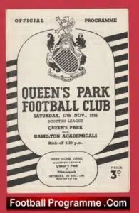 Queens Park v Hamilton Academical 1951 – Scotland