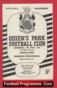 Queens Park v Hamilton Academical 1951 – Scotland