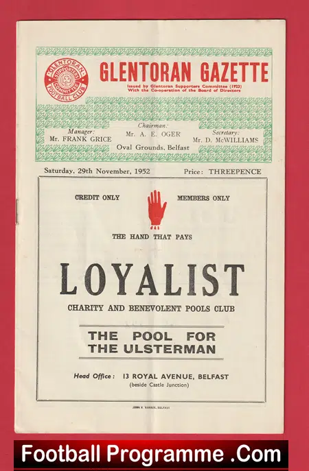 Glentoran v Derry City 1952 - 1950's Northern Ireland - Image 2