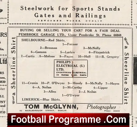 Shelbourne v Limerick 1955 - Ireland - Image 3
