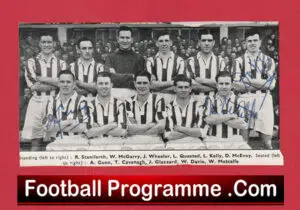 Huddersfield Town Football Club Multi Signed Autographed 1952 1953