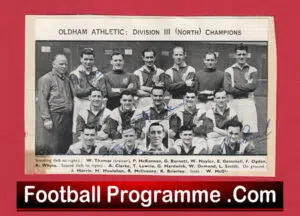 Oldham Athletic Football Club Multi Signed Autographed Picture 1952 1953
