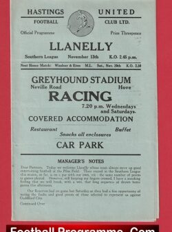 Hastings United v Llanelly 1954