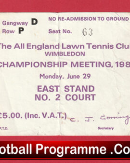 British Lawn Tennis Championships 1981 – Wembley TICKET