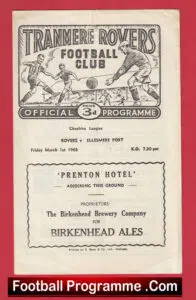 Tranmere Rovers v Ellesmere Port 1968 – Cheshire League