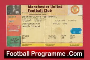 Manchester United v Glasgow Celtic 1997 – Ticket Brian McClair