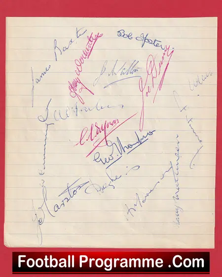 Preston North End 1953 - 1954 - Multi Signed Autographed Sheet - Image 2