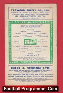 Bolton Wanderers v Le Havre 1961