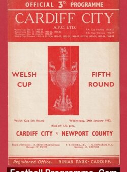 Cardiff City v Newport County 1962 – Welsh Cup