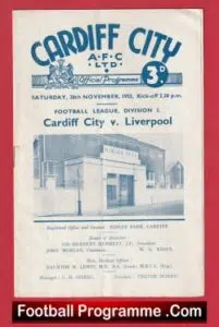 Cardiff City v Liverpool 1953 – 1950’s