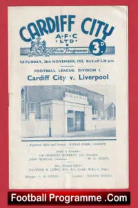 Cardiff City v Liverpool 1953 – 1950’s