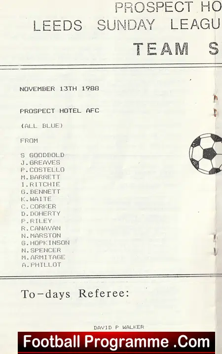 Prospect Hotel v Torre Road Social 1988 - Leeds Premier League - Image 3