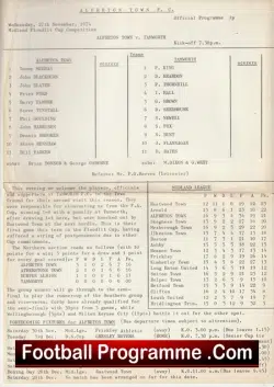 Alfreton Town v Tamworth 1974