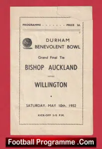 Bishop Auckland v Willington 1952 – Grand Cup Final