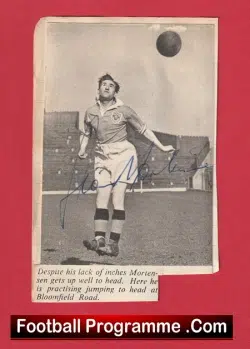 Blackpool Football Club Stan Mortensen Autograph Signed Picture 1940's - football memorabilia