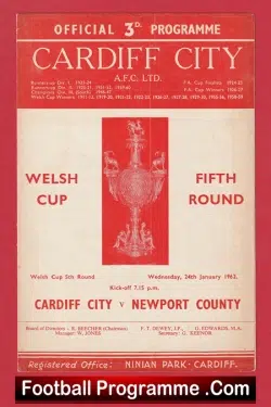 Cardiff City v Newport County 1962 – Welsh Cup
