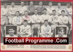 Coventry City Football Club Multi Signed Sheet 1963 - 1964 Team - football programme