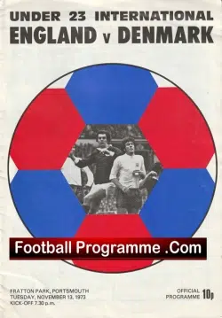 England v Denmark 1973 – Under at Portsmouth U23