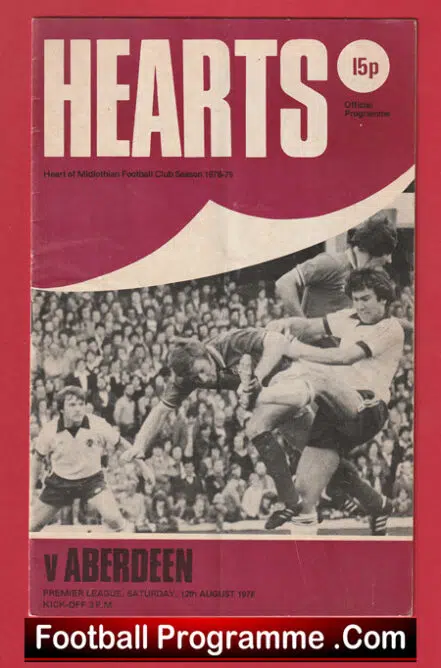 Heart Of Midlothian v Aberdeen1978 – Scotland Programme