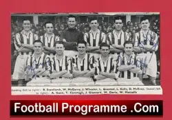 Huddersfield Town Football Club Multi Signed Autographed 1952 1953 - football programme