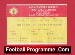 Manchester United v Leeds United 1991 – Semi Final Ticket