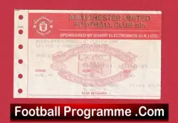 Manchester United v Manchester City 1992 – Man Utd Ticket