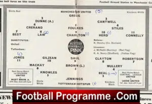 Manchester United v Tottenham 1965 – Man Utd Spurs – Man Utd