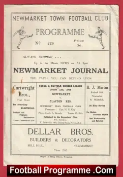 Newmarket Town v Clacton 1952 – Suffolk Senior Cup