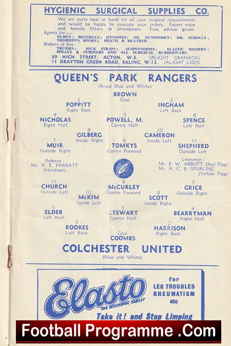Queens Park Rangers v Colchester United 1952 - QPR - Image 3