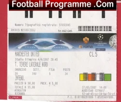 Roma v Manchester United 2008 - Ticket European Champions Italy - football memorabilia