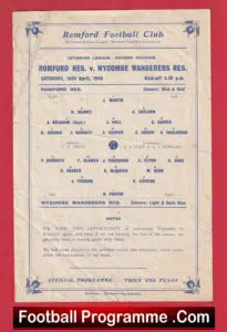 Romford v Wycombe Wanderers 1948 – Isthmian League