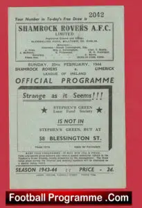 Shamrock Rovers v Limerick 1944 – League Of Ireland