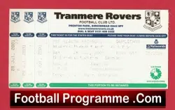 Tranmere Rovers v Manchester City 2001 – Pre Season Friendly Ticket